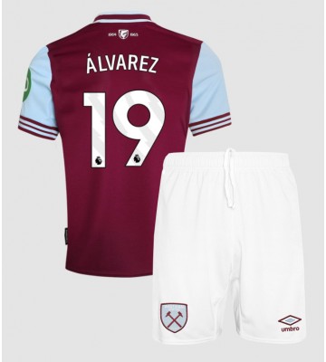 West Ham United Edson Alvarez #19 Primera Equipación Niños 2024-25 Manga Corta (+ Pantalones cortos)